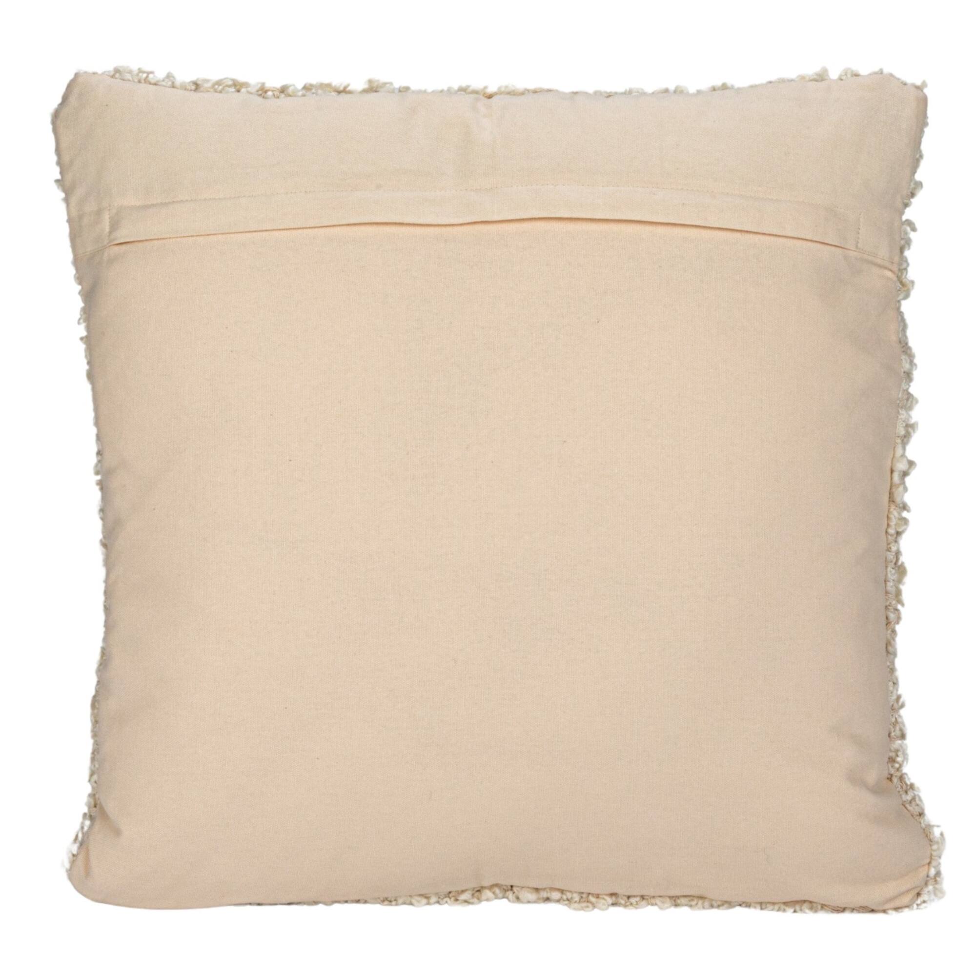 Hello Honey® 20" Cream Woven Cotton Blend Bouclé Pillow